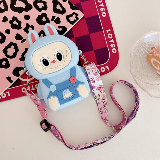 MimiMagic™ Cute Silicone Crossbody Bag – Labubu Bunny Design
